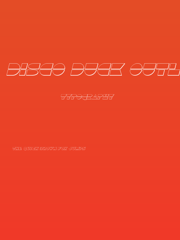 Disco Duck Outline Italic Poster