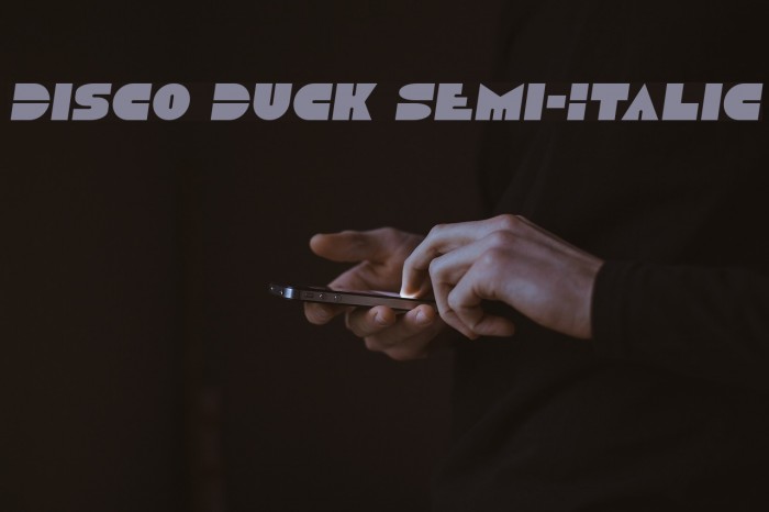 Disco Duck Semi-Italic Font examples