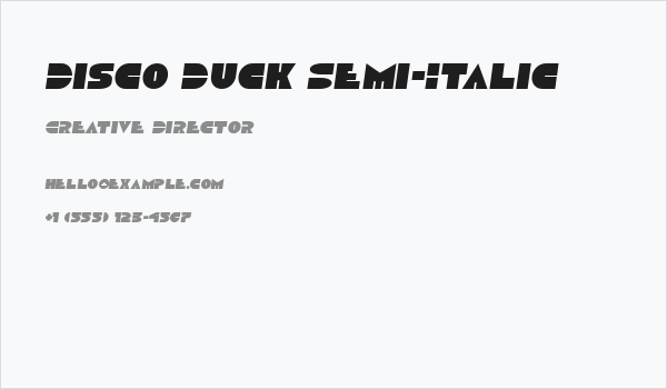 Disco Duck Semi-Italic Business Card