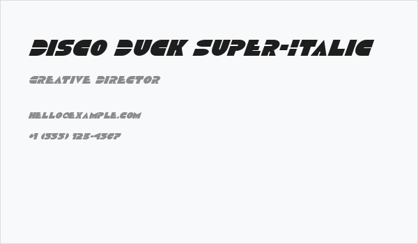 Disco Duck Super-Italic Business Card