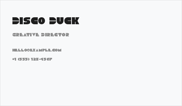 Disco Duck Business Card