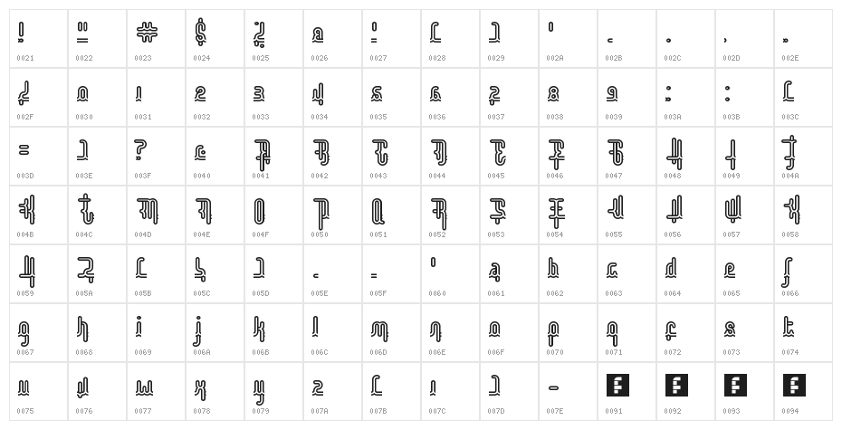 Disco Everyday Value Regular Character Map