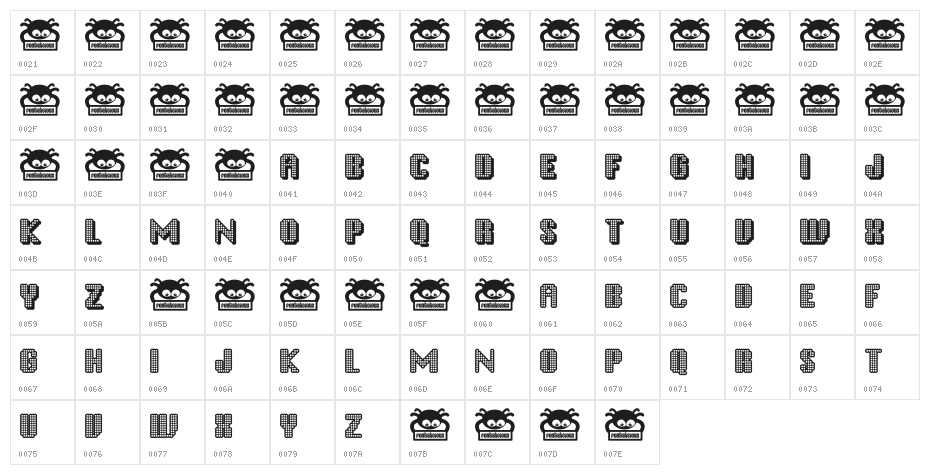 Disco Inferno Character Map