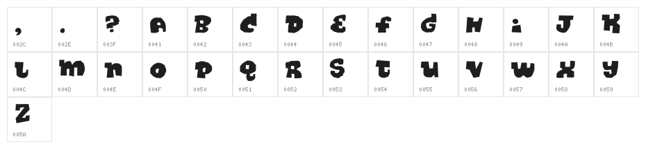 DiscoRegular Character Map