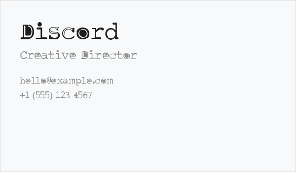 Discord Business Card