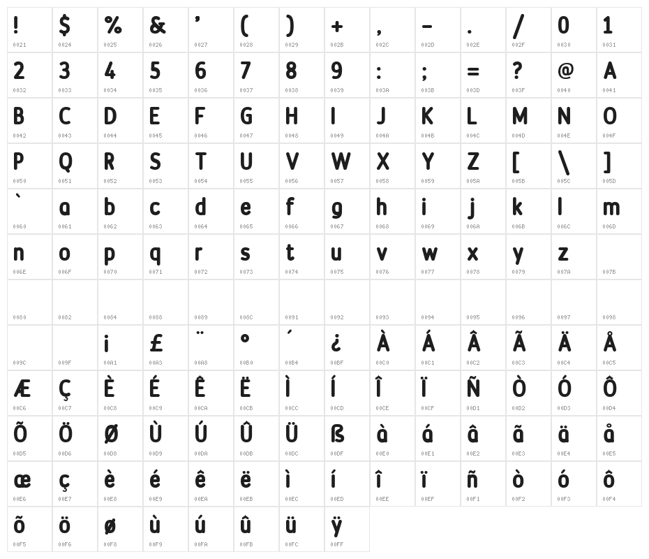 Discoteca Rounded Character Map
