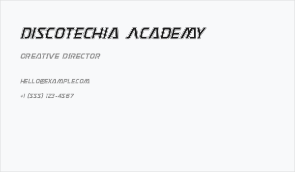 Discotechia Academy Business Card