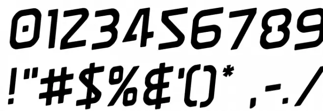 Discotechia Rotated Font OTHER CHARS