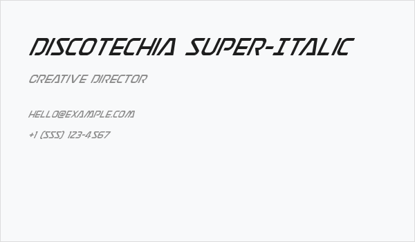 Discotechia Super-Italic Business Card