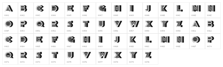 Discoteque Regular Character Map