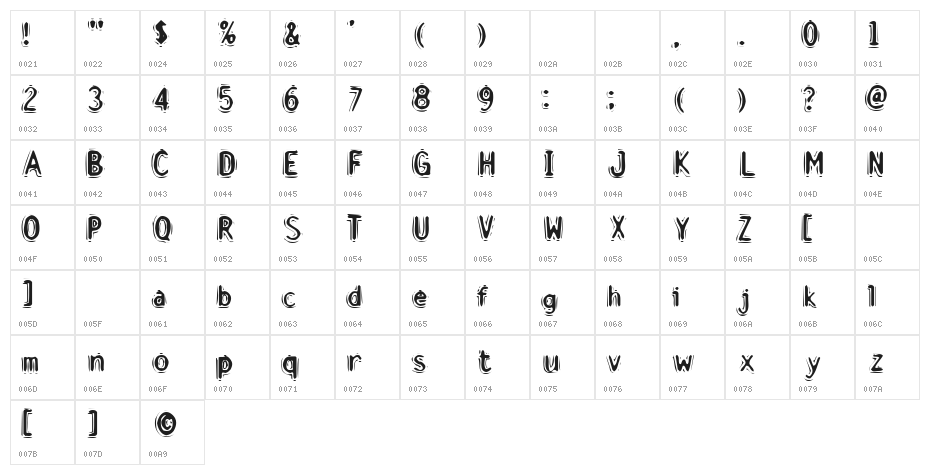 Discount Inferno Character Map