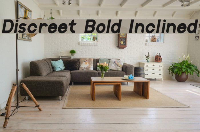 Discreet Bold Inclined Font examples