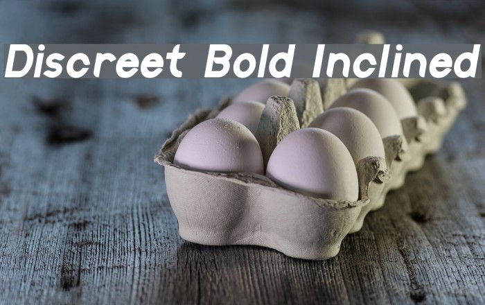 Discreet Bold Inclined Font examples
