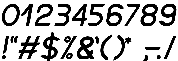 Discreet Inclined Font OTHER CHARS