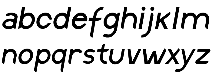 Discreet Inclined Font LOWERCASE