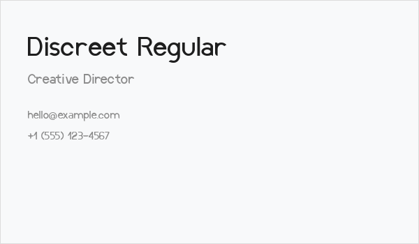 Discreet Regular Business Card