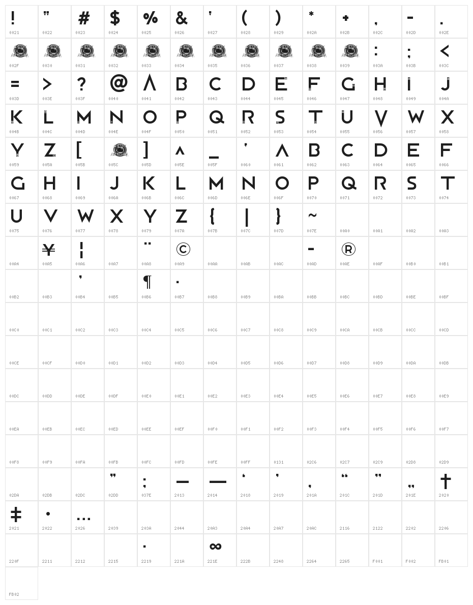 Disengaged Character Map