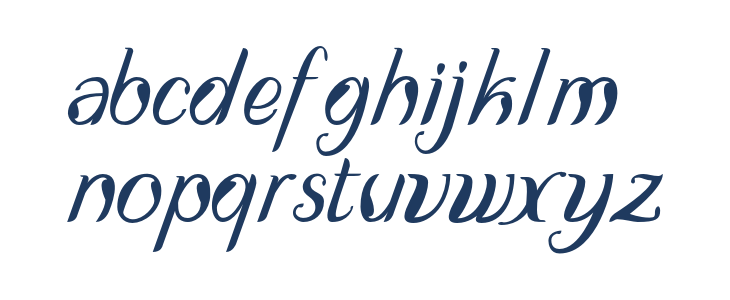 DisguiseDisplaySans-Italic Lowercase