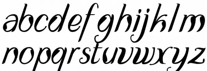 DisguiseDisplaySans-Italic फ़ॉन्ट लोअरकेस