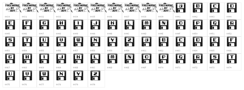 Diskettes JL Character Map
