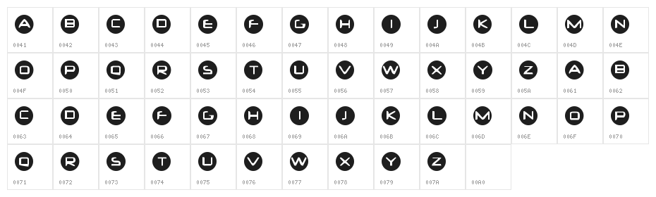Diskoboll Character Map