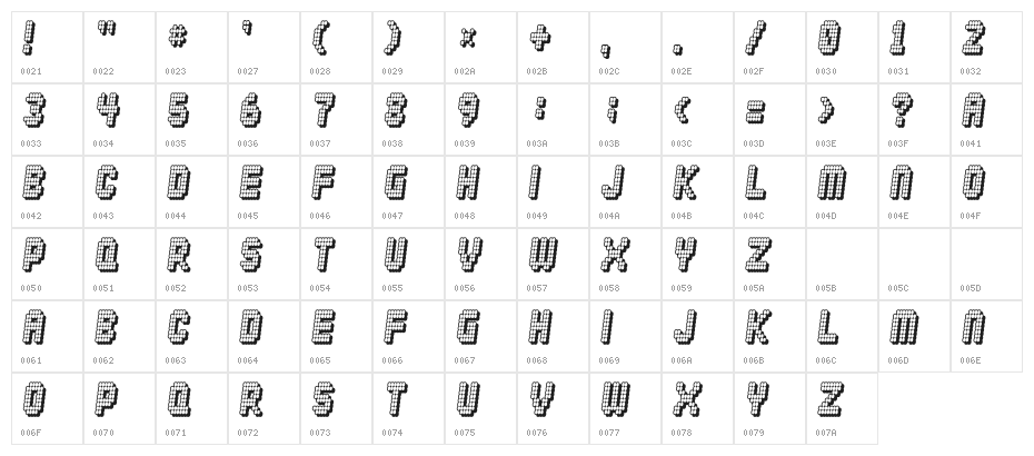 Diskoteque Character Map