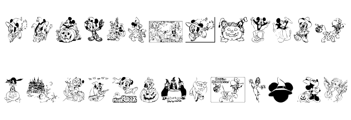 Disney Halloween Font LOWERCASE