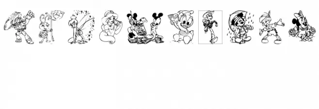 Disney family 1 Polices AUTRES CHARS