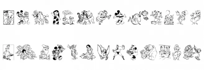 Disney family 1 Font Litere mari