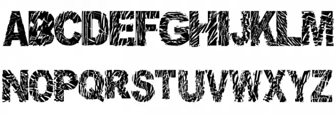 Disorted and Scratchy フォント 大文字