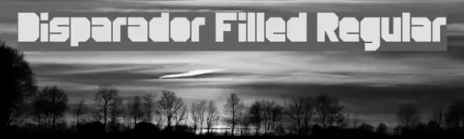 Disparador Filled Regular Font examples