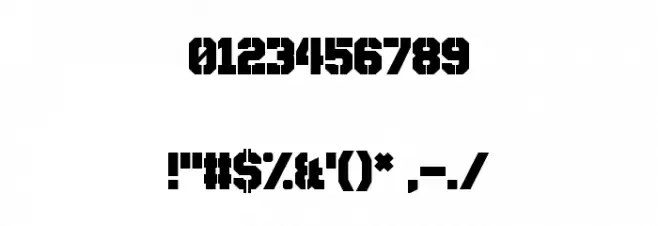 Disparador Stencil Regular Font OTHER CHARS