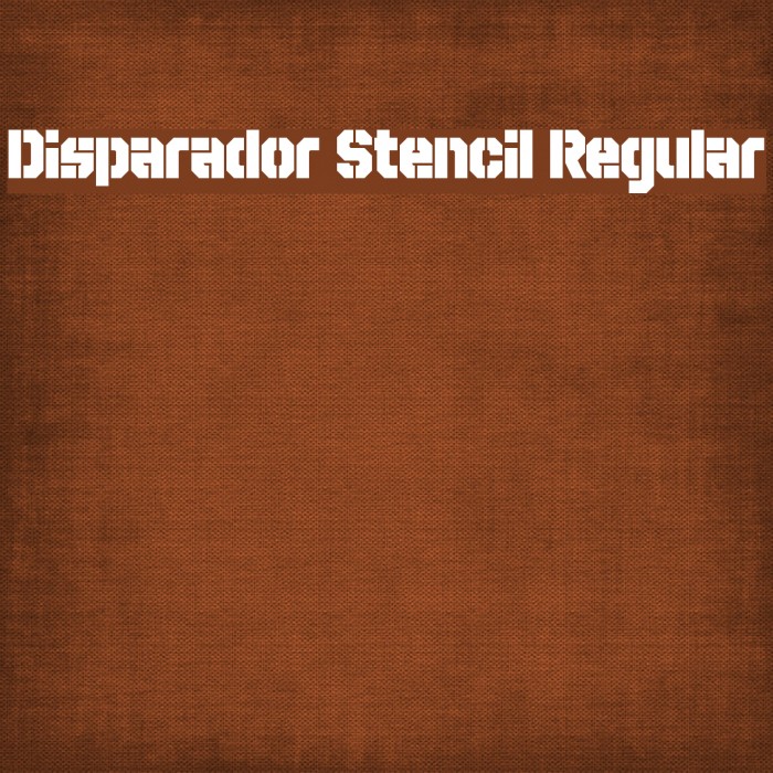 Disparador Stencil Regular Font