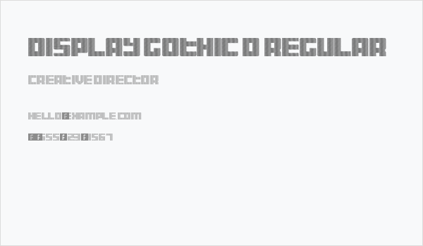 Display Gothic D Regular Business Card