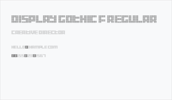 Display Gothic F Regular Business Card