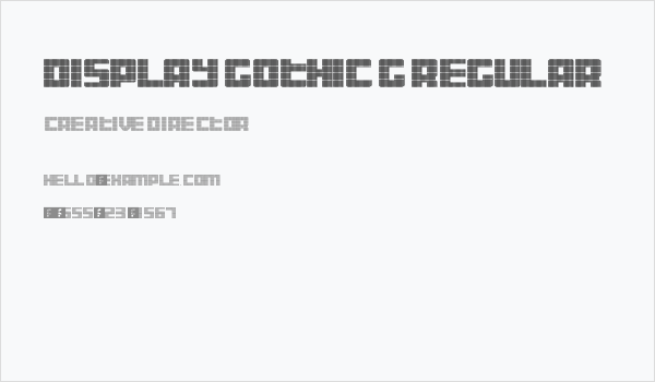 Display Gothic G Regular Business Card