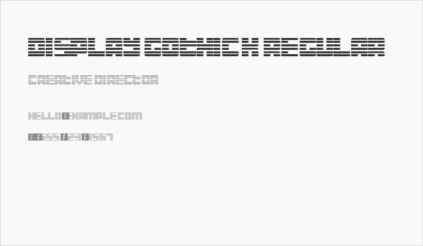 Display Gothic K Regular Business Card