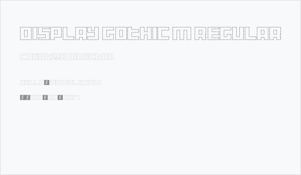 Display Gothic M Regular Business Card