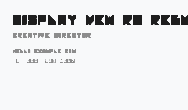 Display new RD Regular Business Card