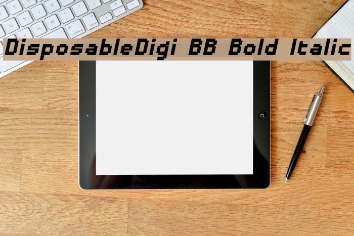 DisposableDigi BB Bold Italic Font examples