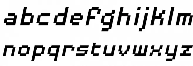 DisposableDigi BB Italic फ़ॉन्ट लोअरकेस