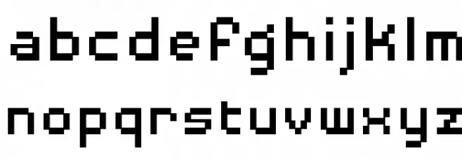 DisposableDigi BB Schriftart Kleinbuchstaben