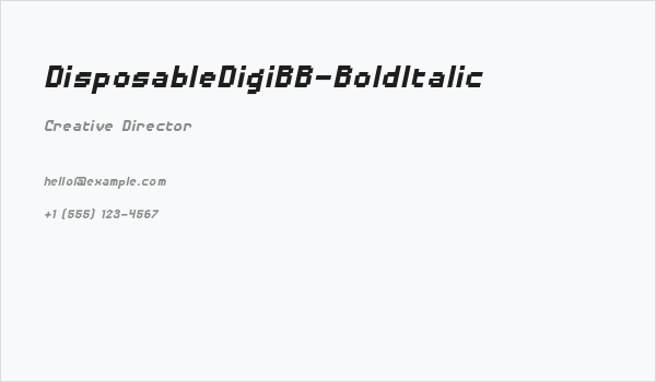 DisposableDigiBB-BoldItalic Business Card