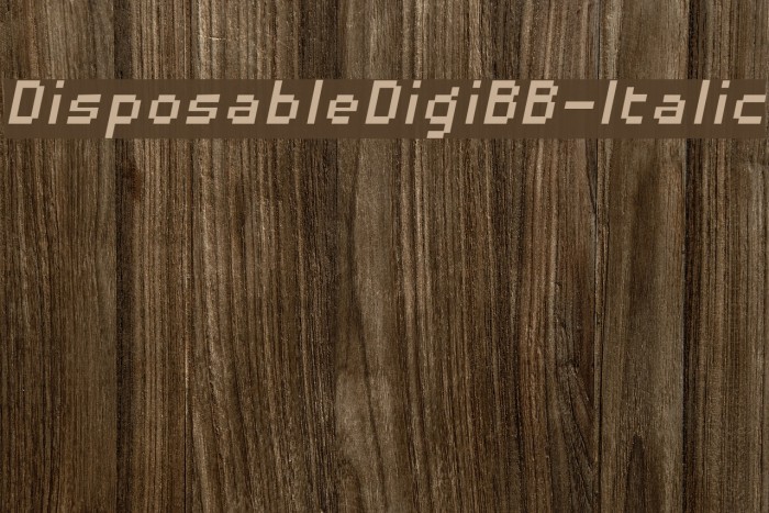 DisposableDigiBB-Italic Font examples