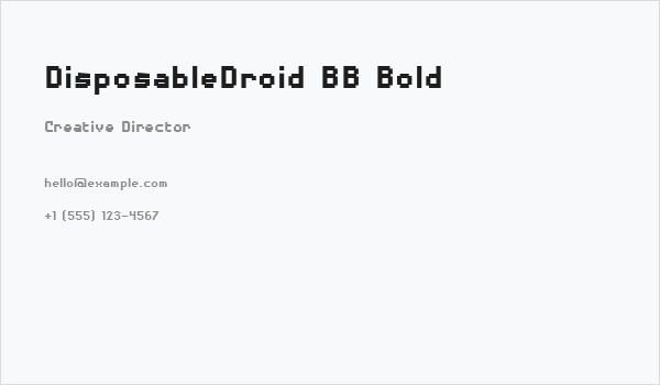 DisposableDroid BB Bold Business Card