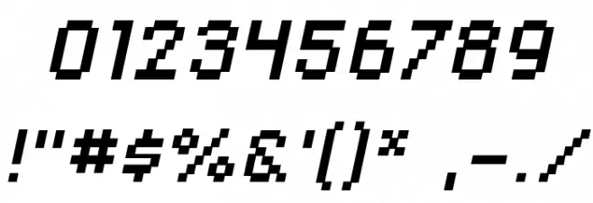 DisposableDroid BB Italic Font OTHER CHARS