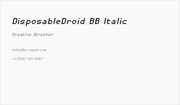 DisposableDroid BB Italic Business Card