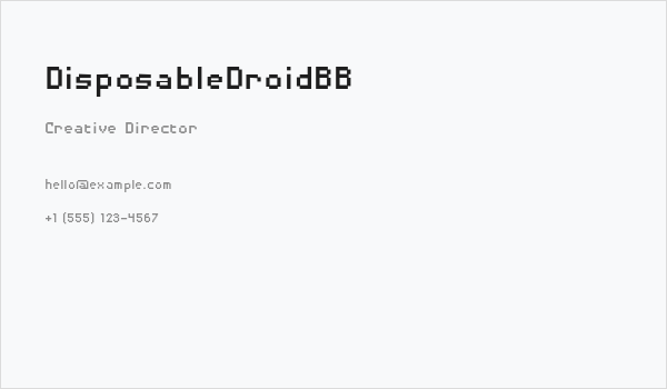 DisposableDroidBB Business Card