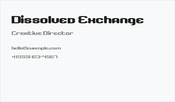 Dissolved Exchange Business Card