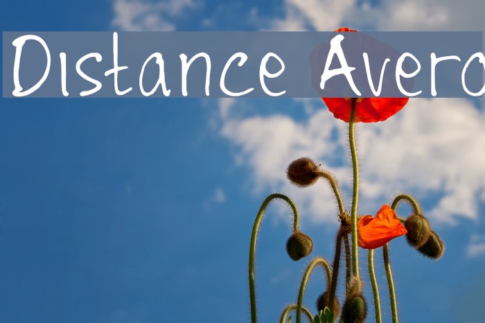 Distance Avero Font examples